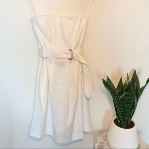 Theory Strapless White Mini Dress
